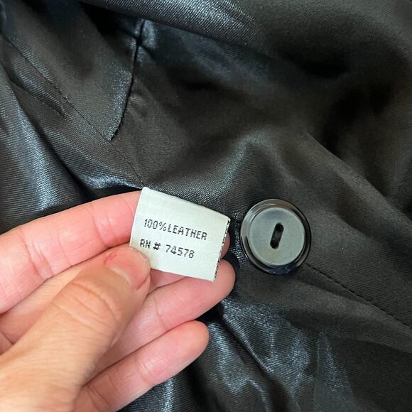 Vtg Y2K Cache Leather Jacket Black Buttery Soft Single Button Baddie Goth Grunge - Picture 6 of 11